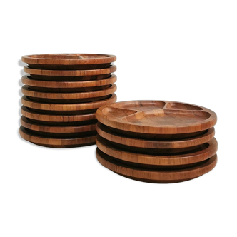 Set of 12 rosewood plates, Digsmed Denmark, 1960