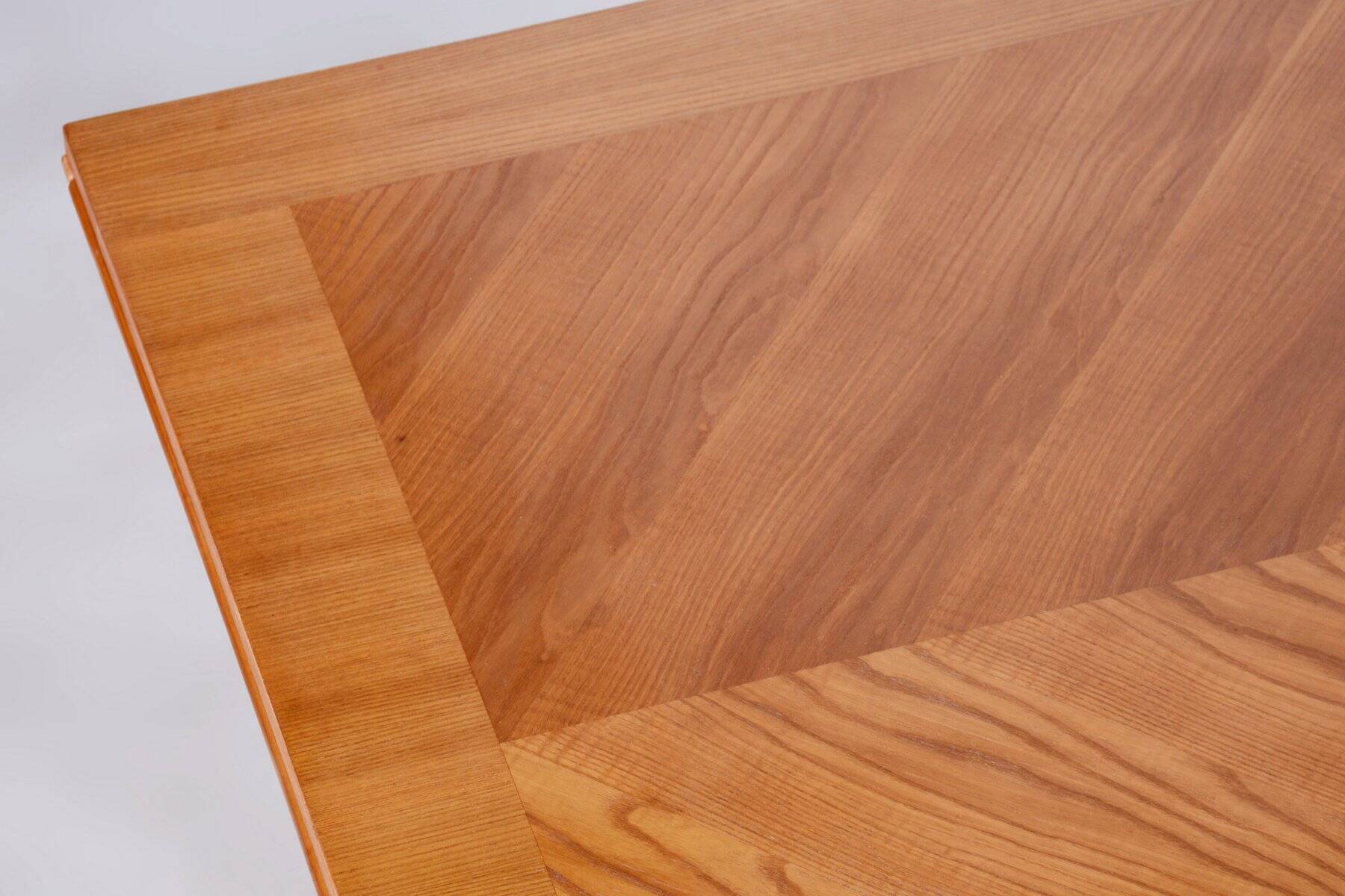 Art Deco Oak & Spruce Folding Table attributed to J. Leleu, France, 1920s