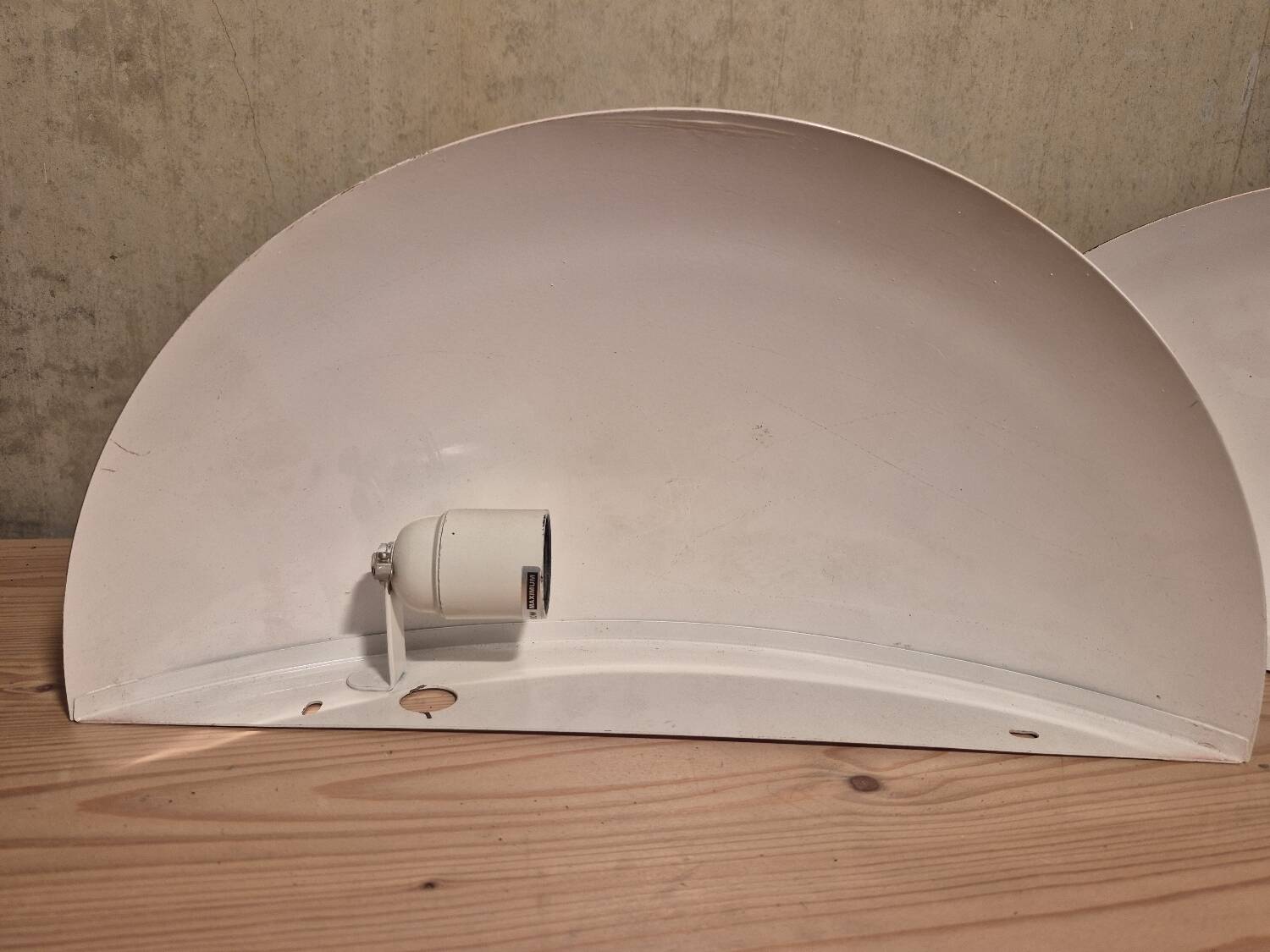 Set 2 vintage wall lamp SCE half moon metal uplight 39cm