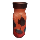 Acid-etched glass paste vase