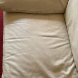 Cream colored leather sofa model CORAIL Roche Bobois