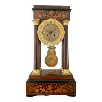 Pendant portico of period charles x, in marquetry butterfly and gilded bronze nineteenth