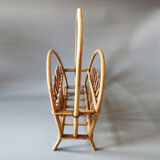Magazine rack in bamboo and rattan 1960