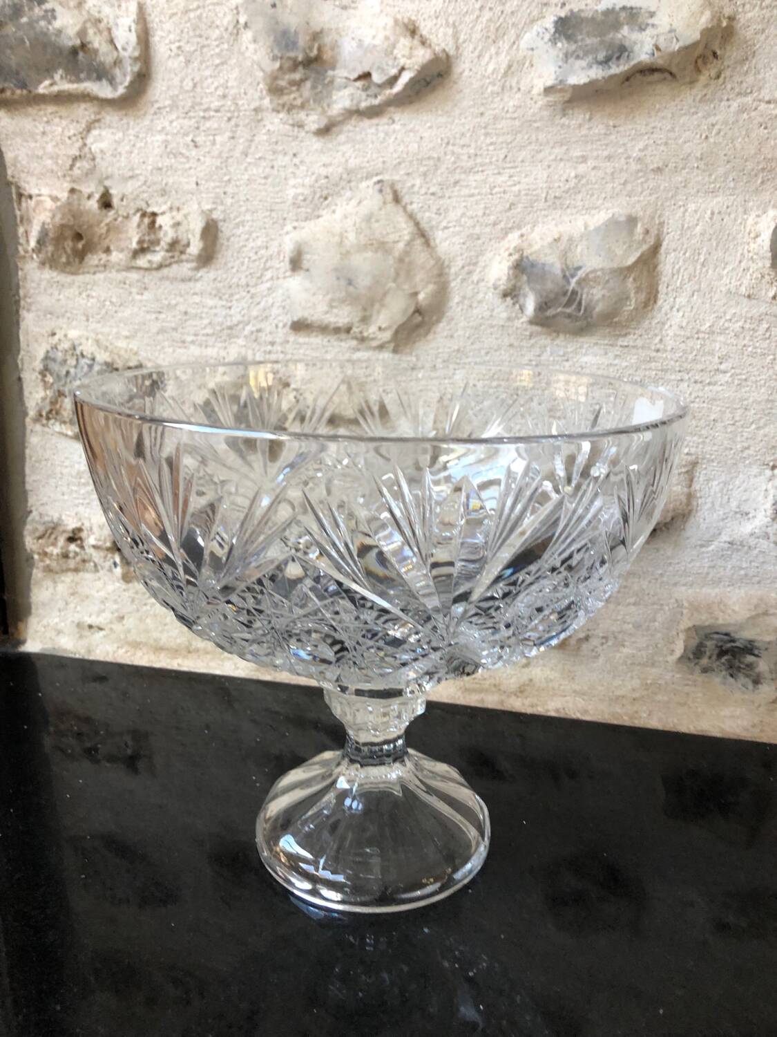 Crystal cup, handmade, chiseled.