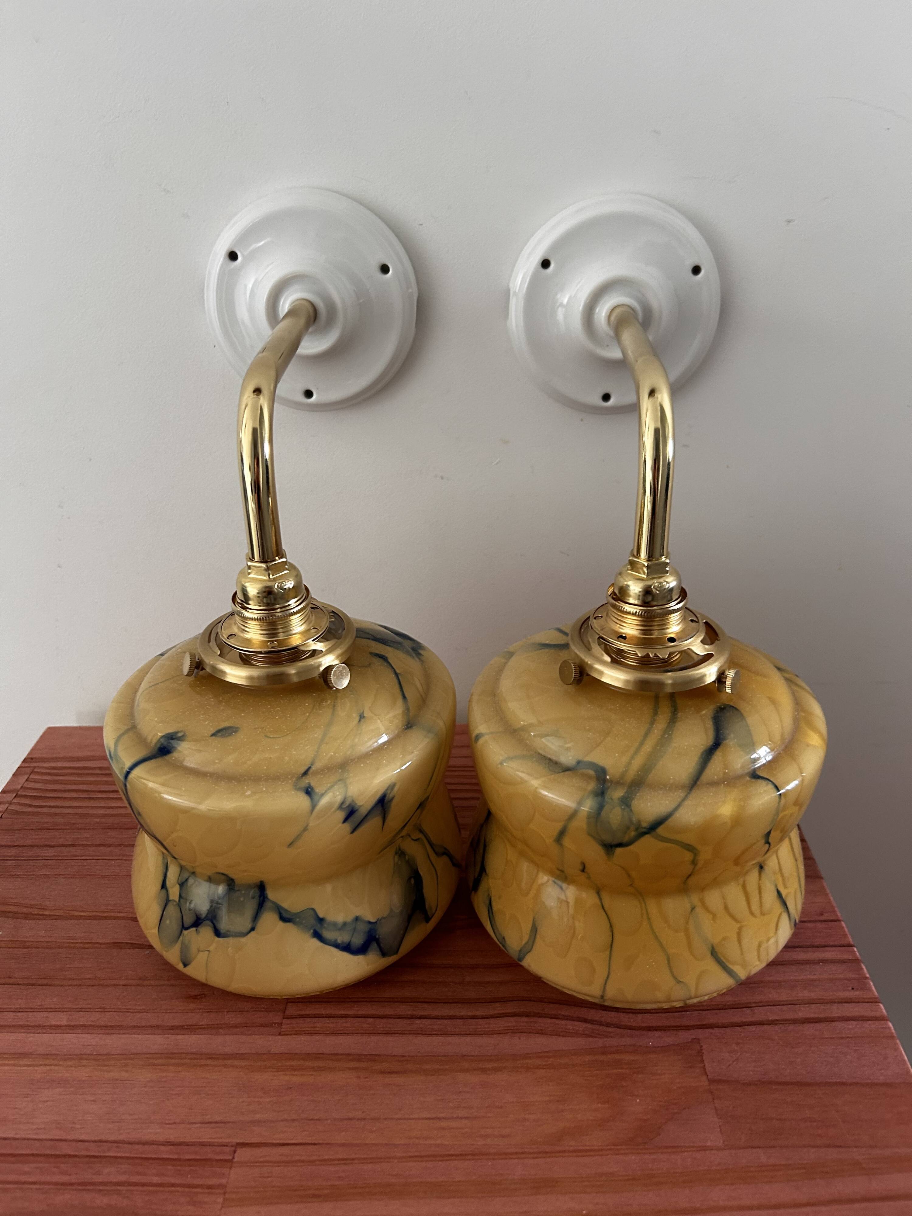 Pair of Art Deco wall lights