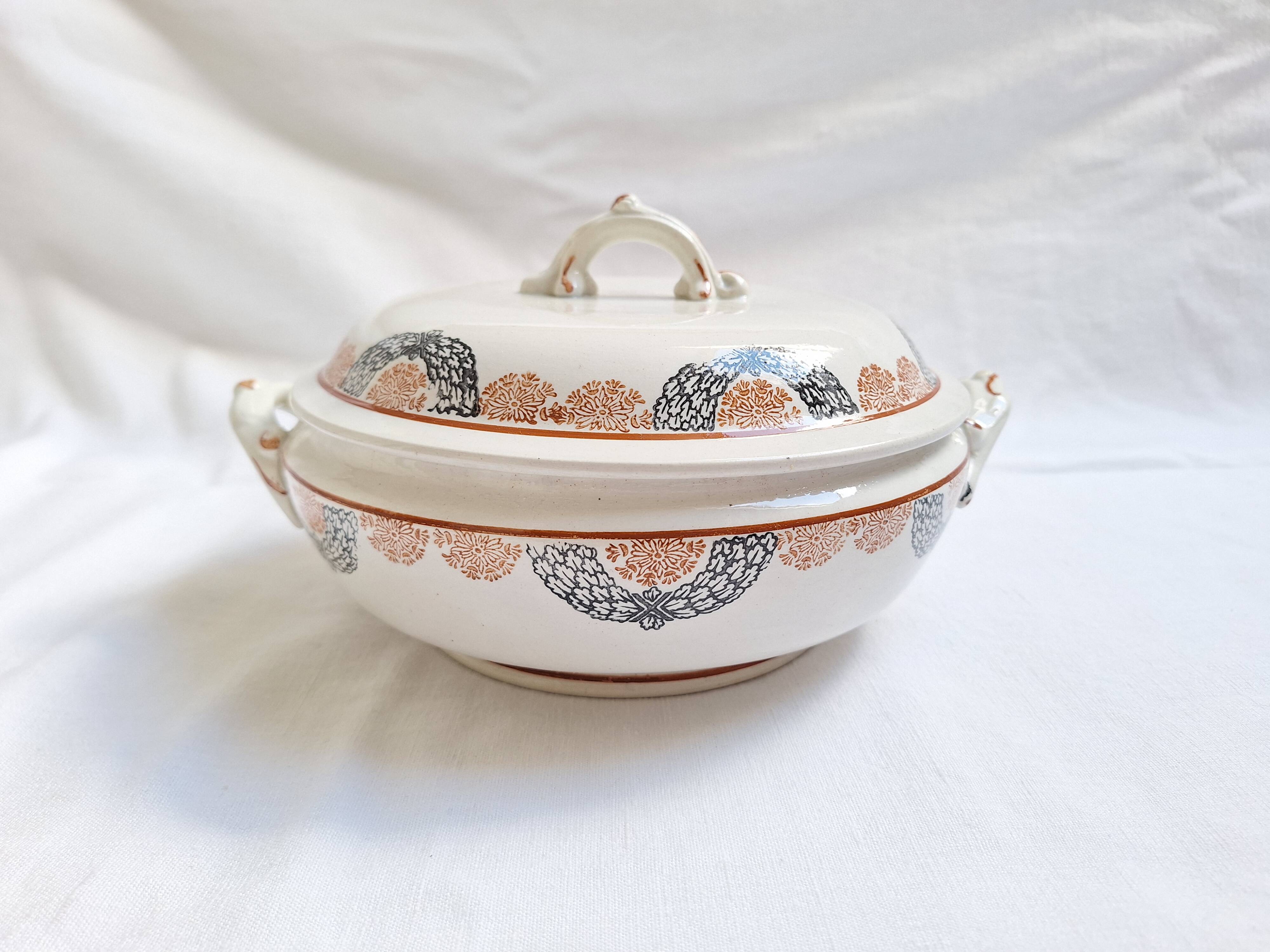 HBCM Pauline model orange and black soup tureen