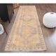 Vintage Turkish Oushak Handmade Wool Cotton Orange Runner Rug 97x327