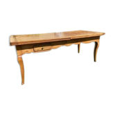 Table de ferme en merisier avec allonges style Louis XV