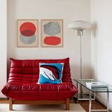 Abstract painting - 30x40cm - red and silver painting - B 261 - signed Eawy