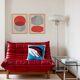 Abstract painting - 30x40cm - red and silver painting - B 261 - signed Eawy