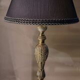 Rocaille style bronze lamp and pleated lampshade with gallon 49x25