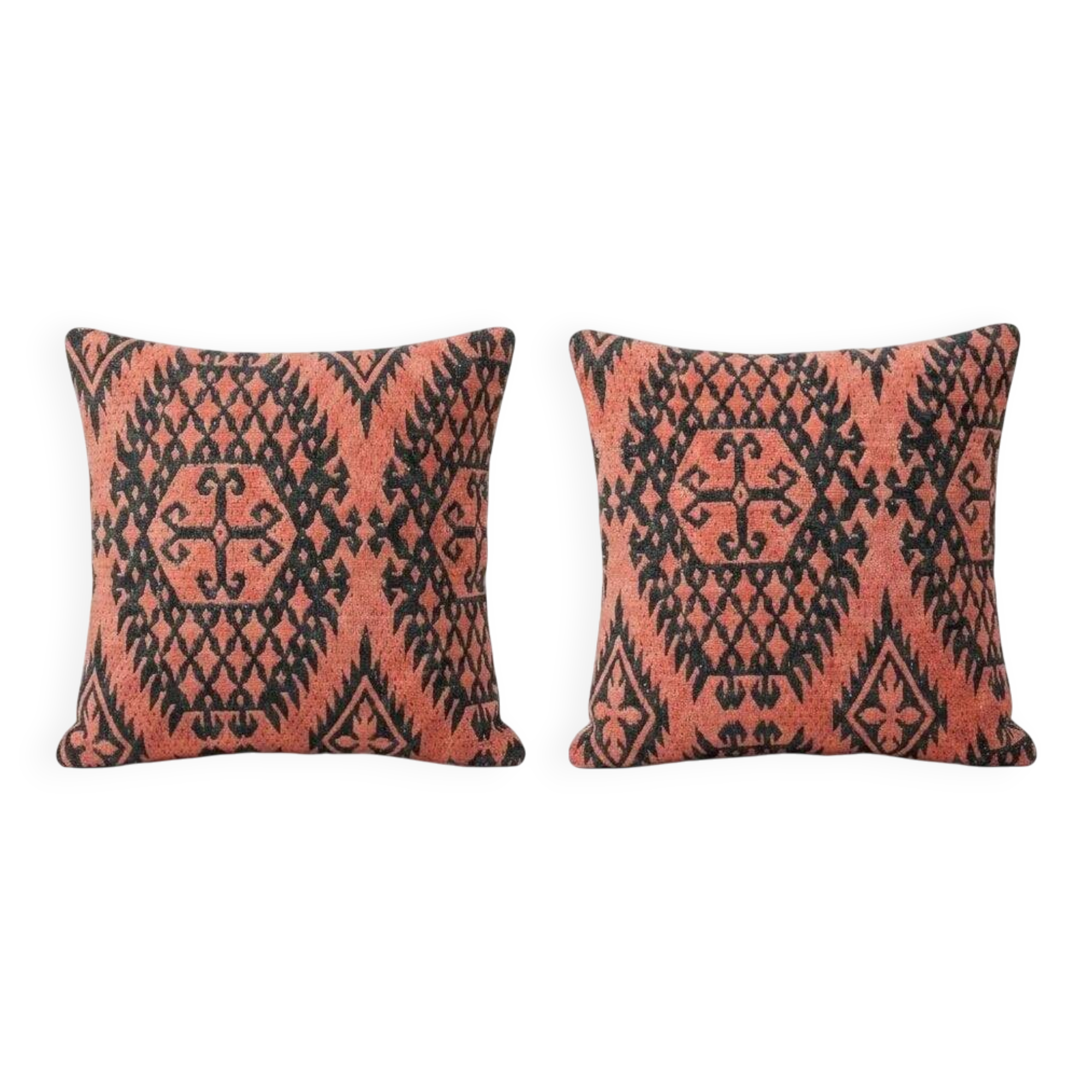 Set of 2 vintage kilim cushion covers 41x41 cm