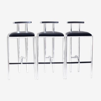 3 bar stools "Tokyo" Rodney Kinsman - Bieffeplast circa 1985