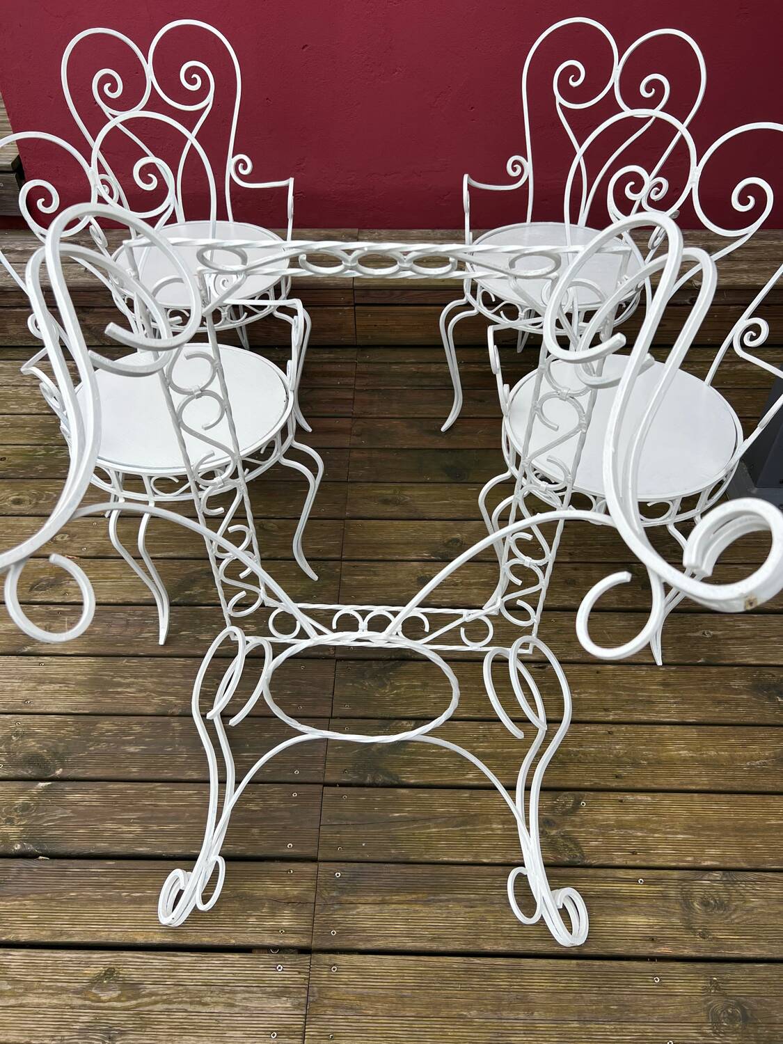 Wrought iron garden furniture