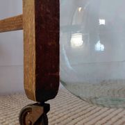 Vintage wooden wheeled side table/console