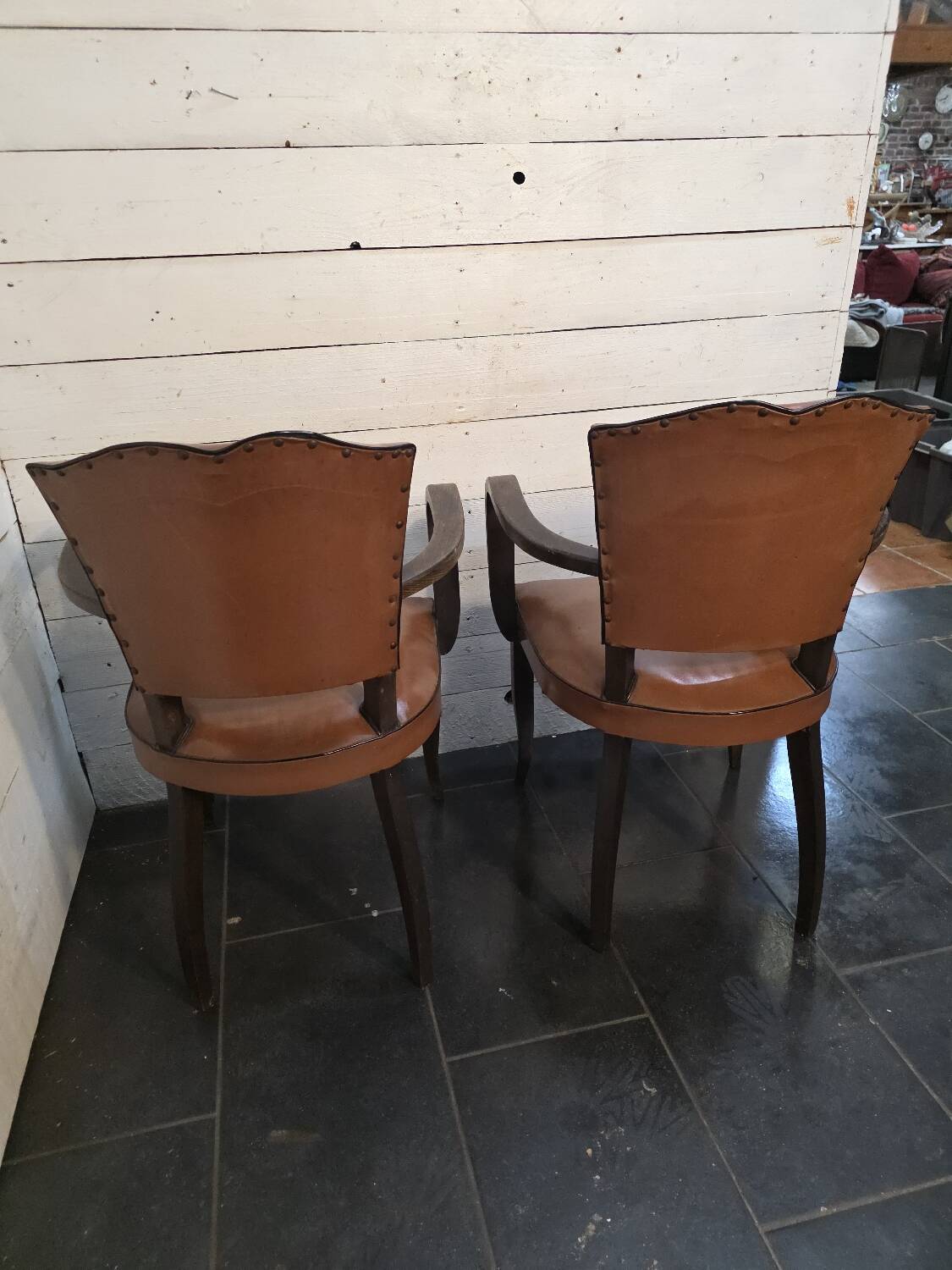 Pair of 1950s moustache-style bridge glasses