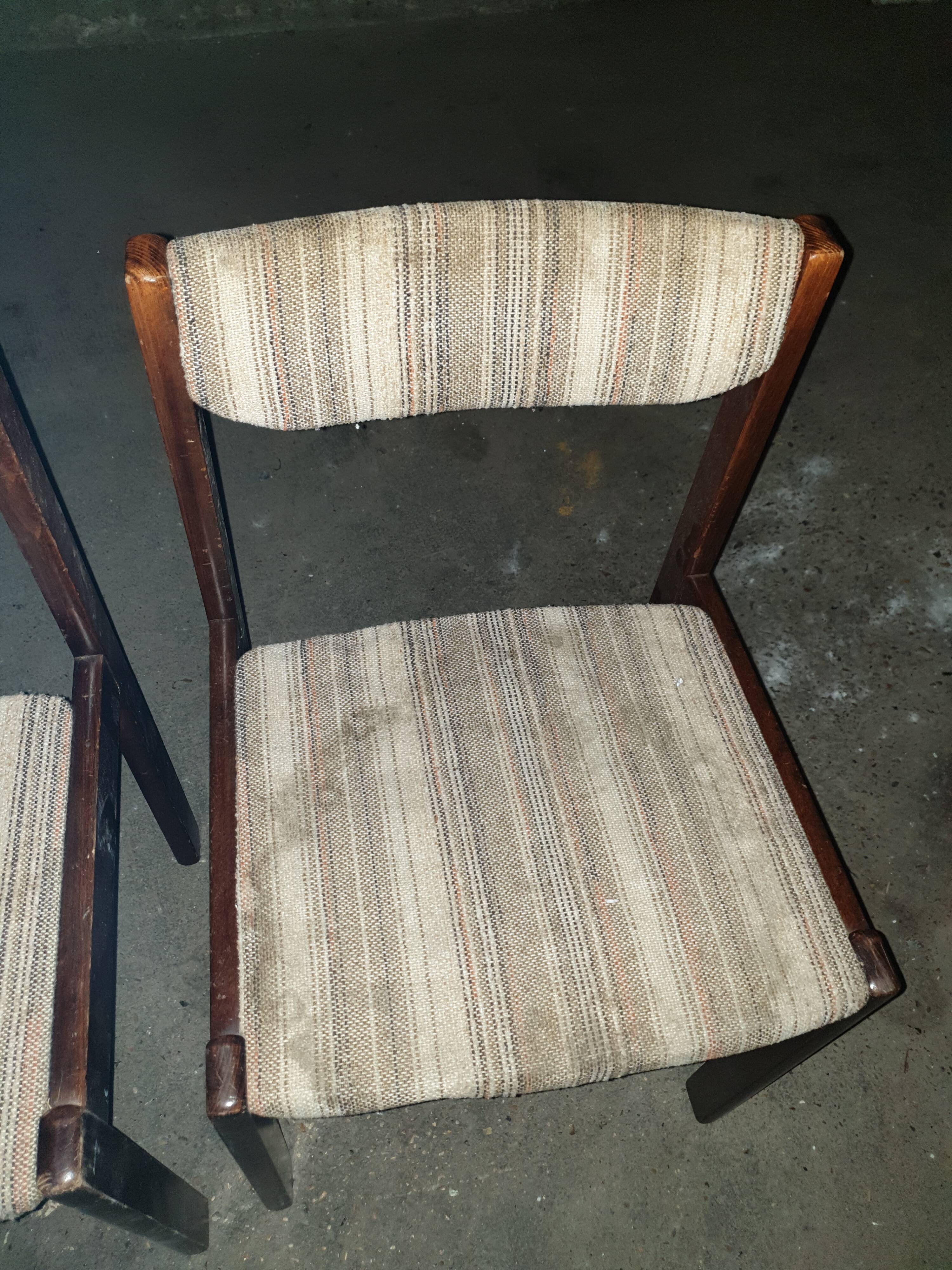 Denmark, 1980, set of 4 curly wool chairs