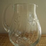 old pitcher carafe cut crystal art table vintage crystal pitcher