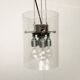 Glass and metal pendant lamp from the German space age by Glashütte Limburg, 1960s.