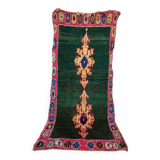 Berber boucharouite rug in emerald green