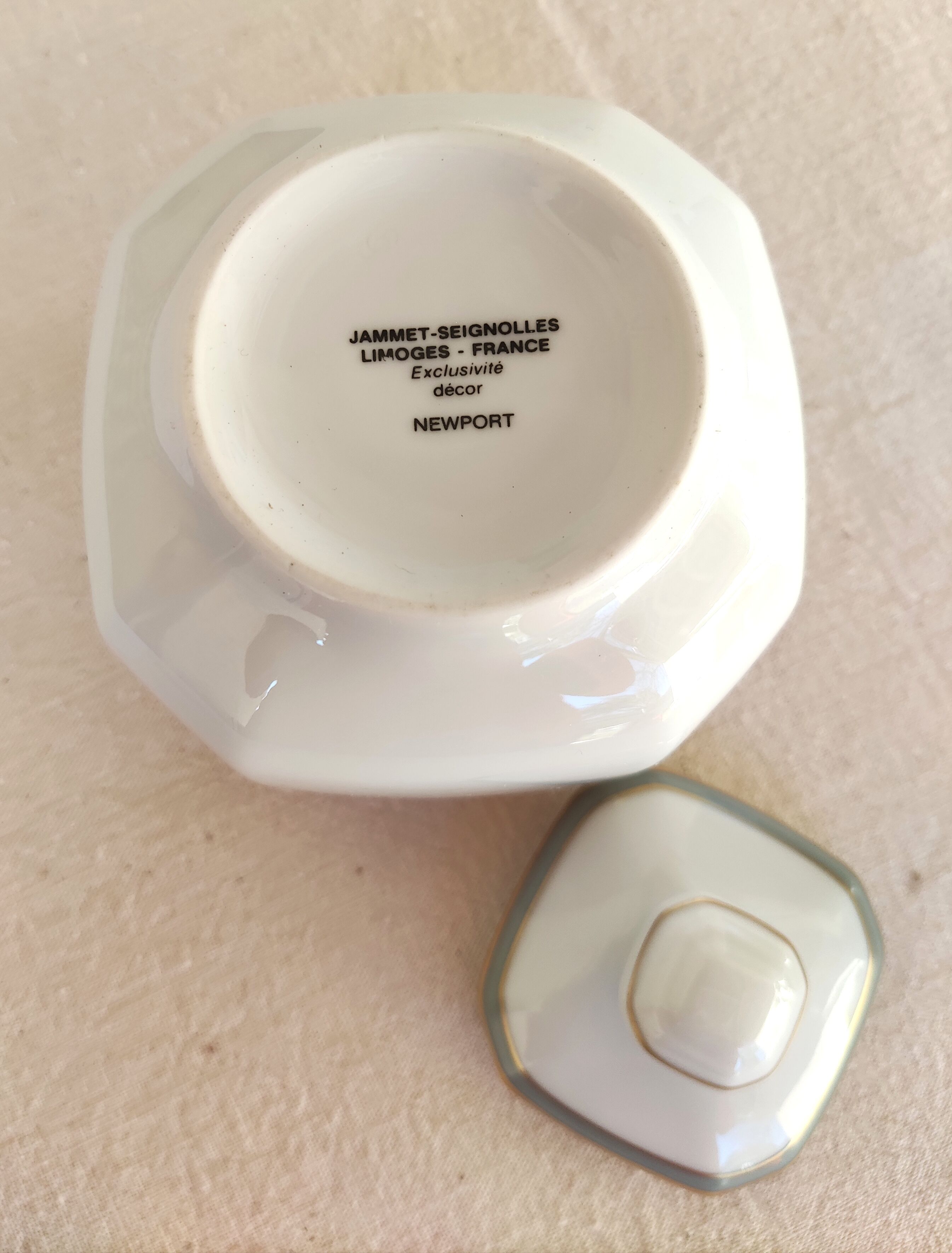 Porcelain creamer and sugar bowl - Elysée model - Jammet et Seignolles