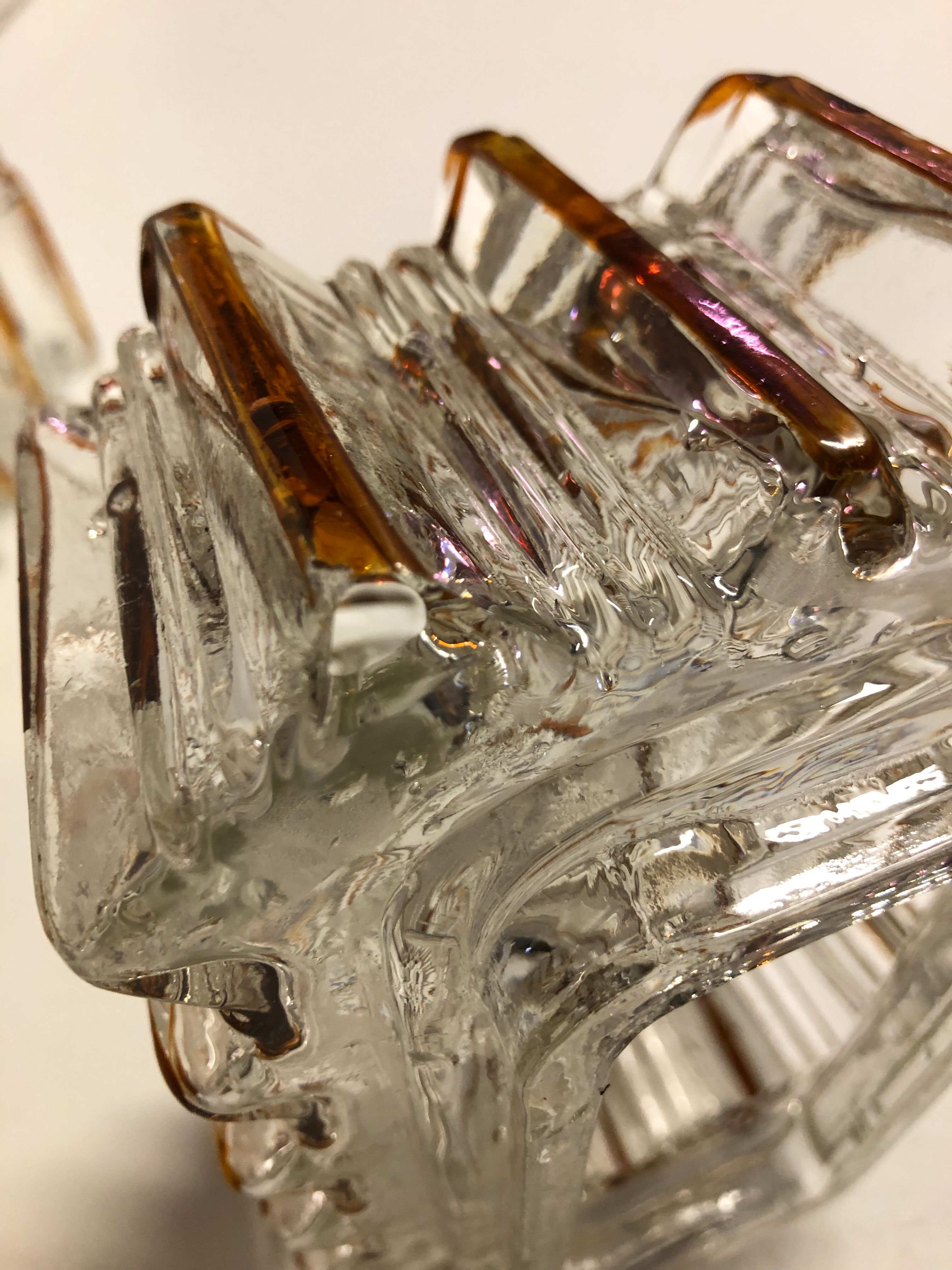 Lot 3 glass brick sconces 1960