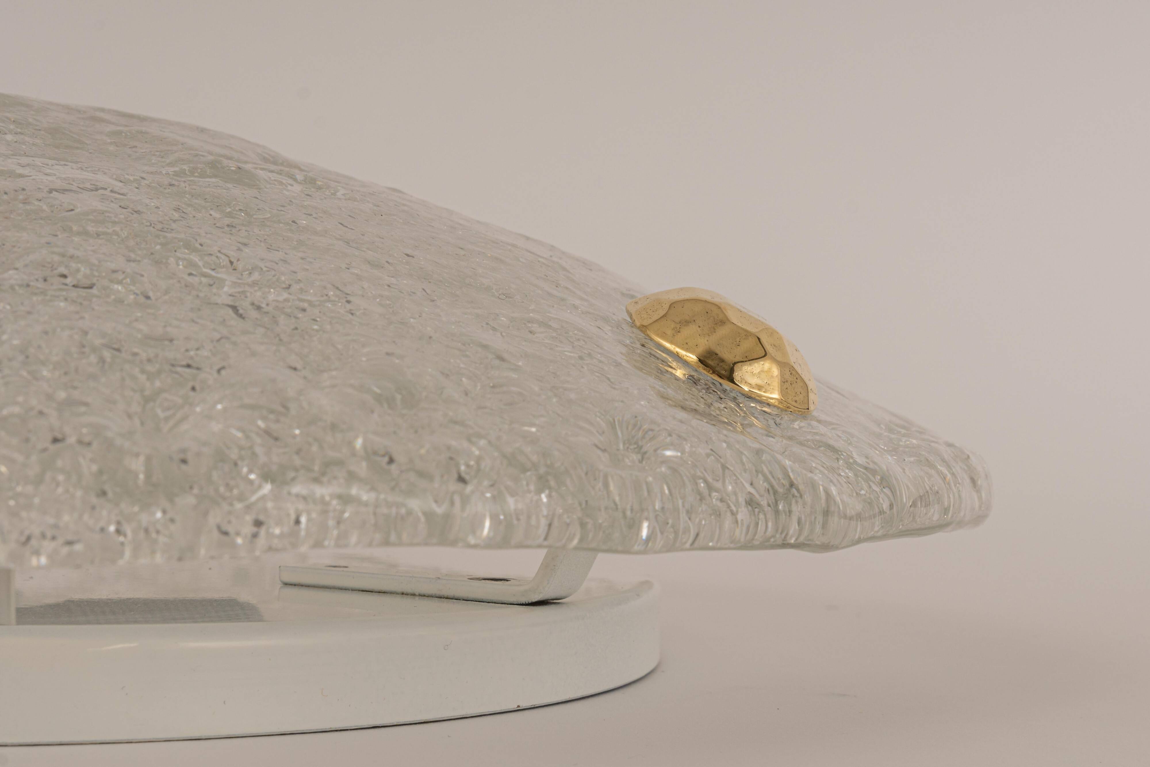 round glass ice Murano ceiling lights by Hillebrand, Germany, 1970s