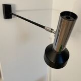 Chrome stem wall lamp from the 70s