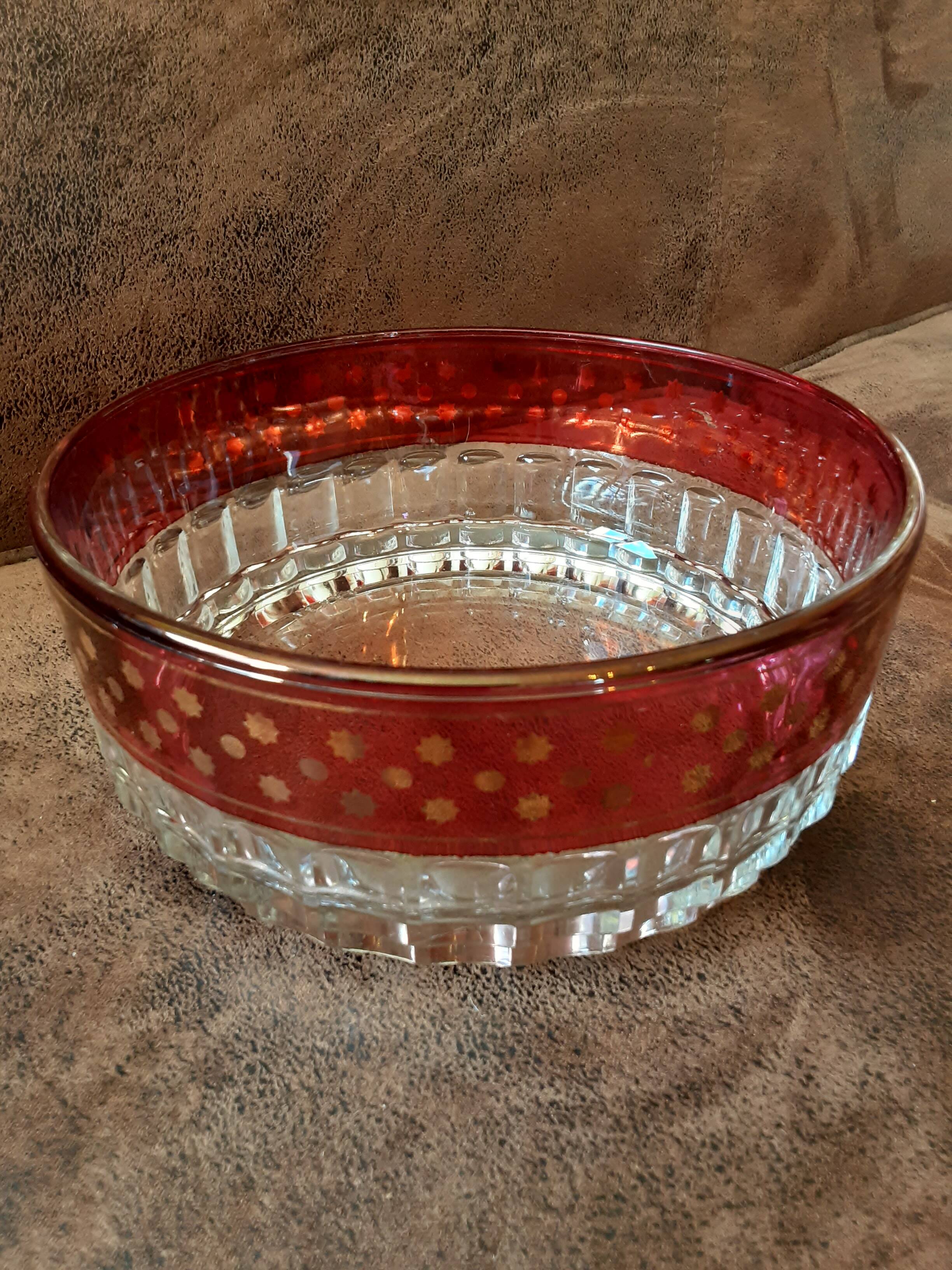 Salad bowl set and its 2 crystal cups