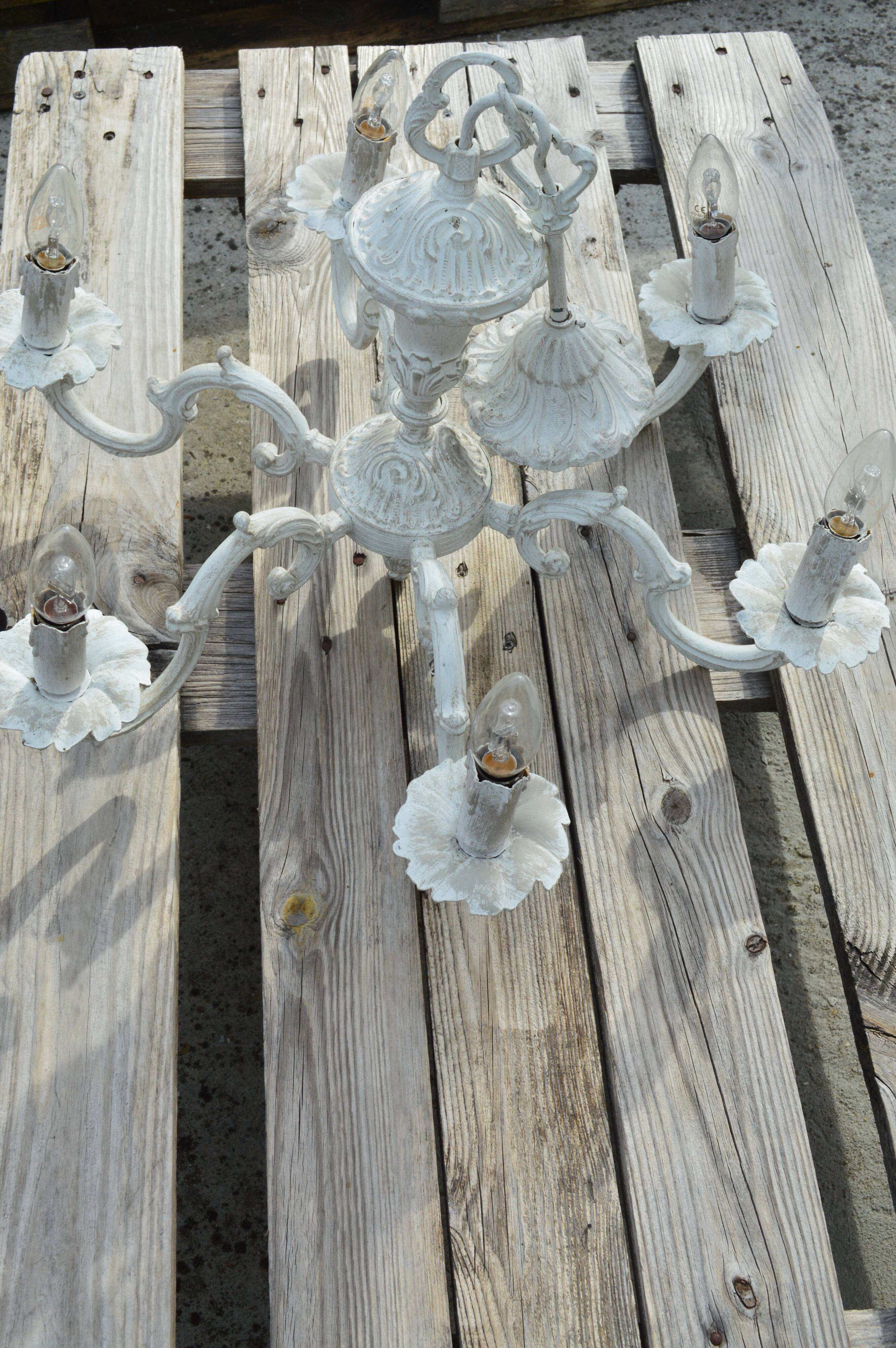 Bronze luster 6 branches patinated