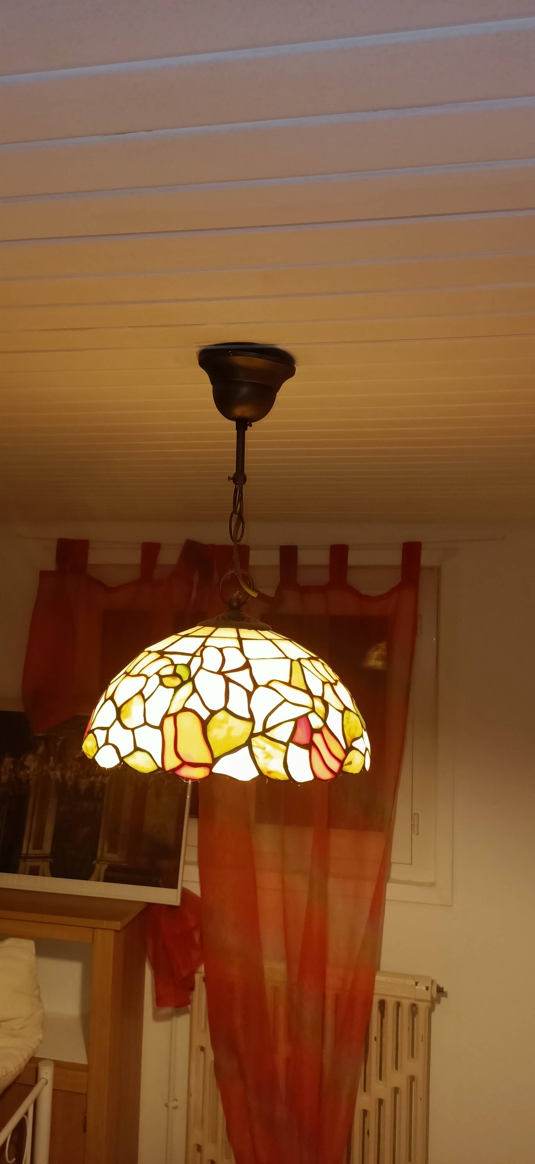 Tiffany-style pendant light – Ø 30 cm – genuine glass – heavy