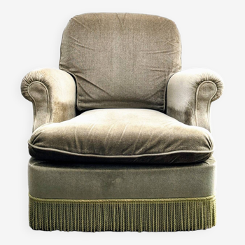 Fauteuil velours par Jean Prevost, années 70