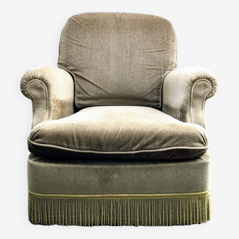 Velvet armchair by Jean Prevost, 1970s