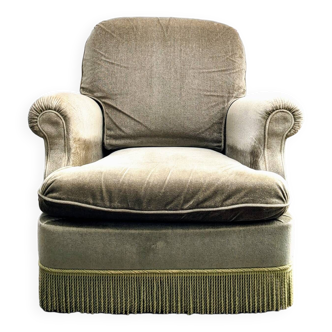 Velvet armchair by Jean Prevost, 1970s