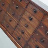 Very Large Antique Hardwood Apothecary Cabinet / Bank of Drawers, ca 1900