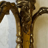 Brass wall sconce – goat head decoration – Louis XVI Empire style –