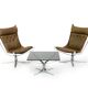 Chaises et table Chromed Falcon par Sigurd Ressell années 1970