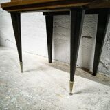 Vintage varnished wood bedside table