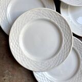6 St Amand dessert plates in white earthenware