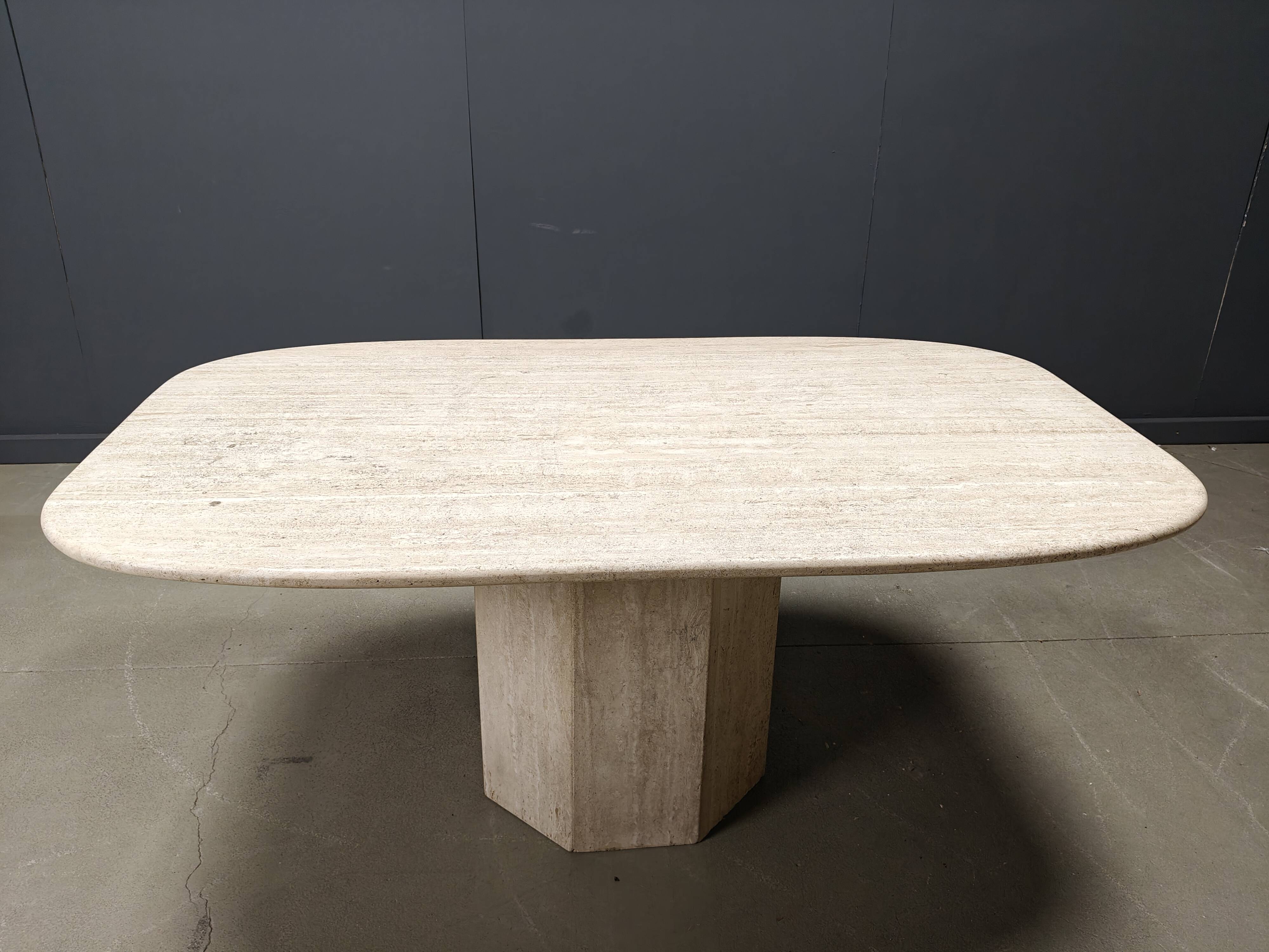 Vintage travertine dining table, 1970s