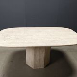 Vintage travertine dining table, 1970s