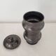 Covered pot on shower foot in black glazed chamotte terracotta Jean Marais