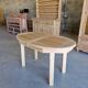 Oval wooden table – 2 extensions – sandblasted & varnished