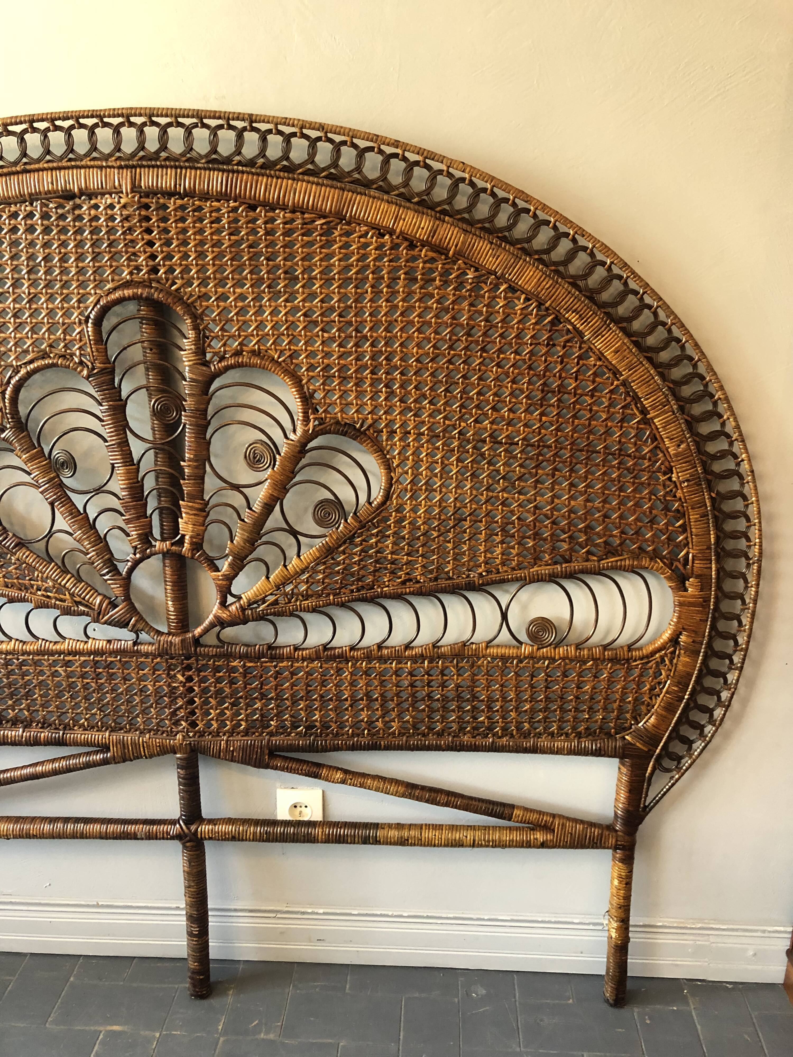 Vintage rattan headboard