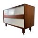 Vintage wooden shop counter on wheels
