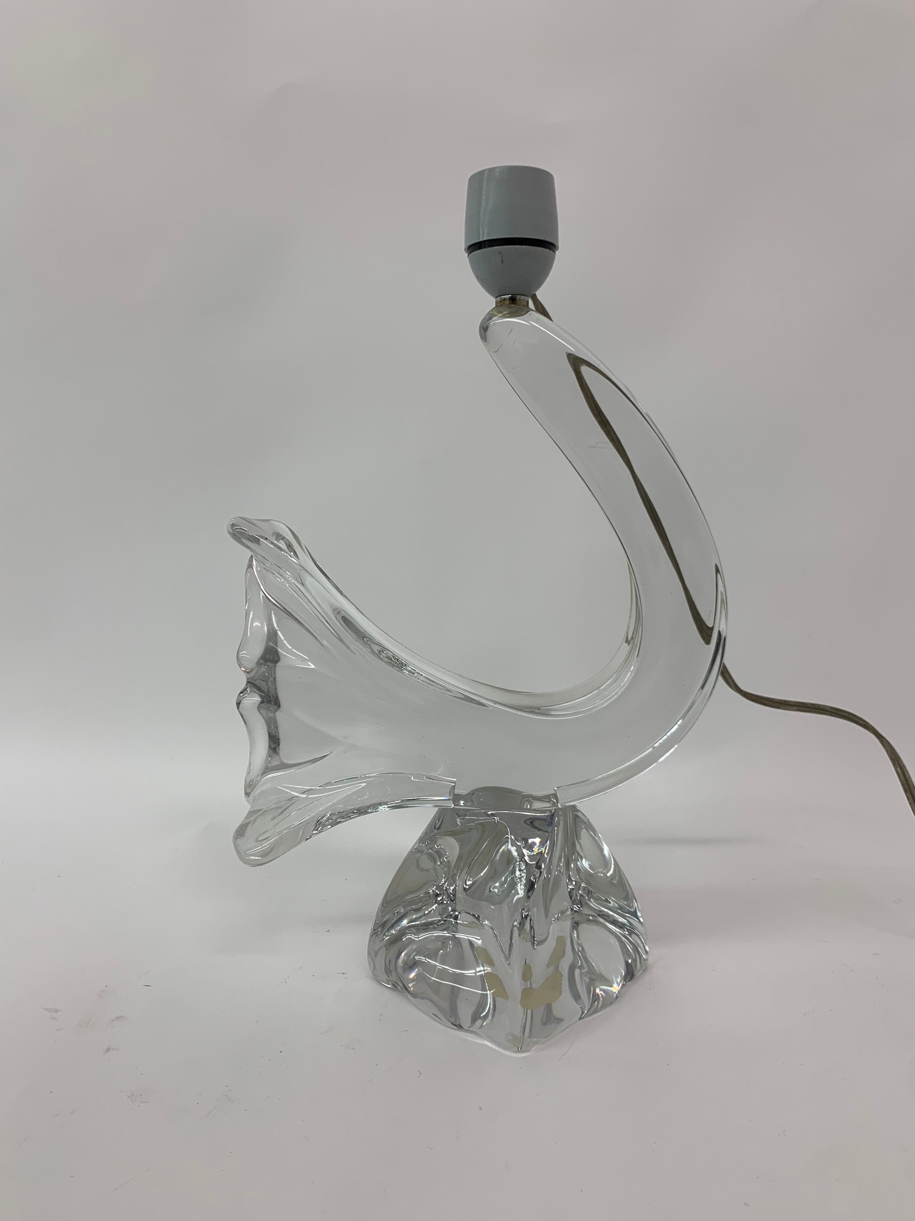 Set of 2 Daum France crystal table lamp , 1950's