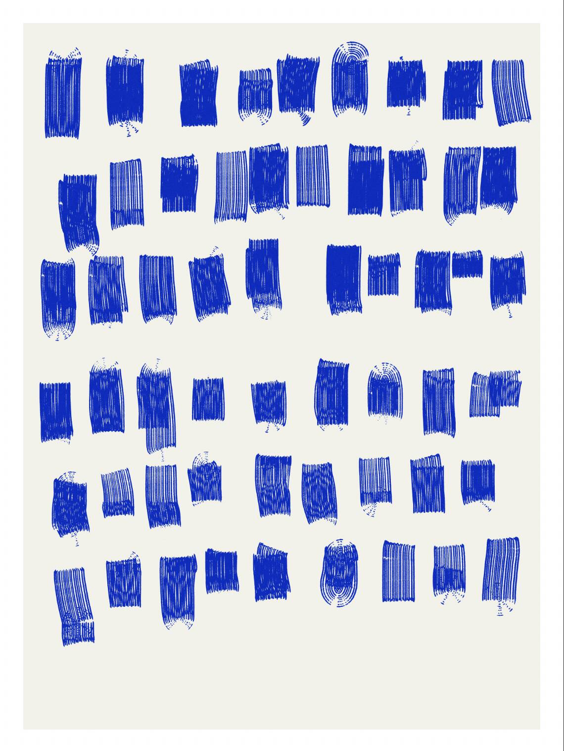 Abstract blue giclee print, 50x70cm