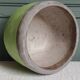 Grey and green terracotta cache-pot. Italian manufacturing.
