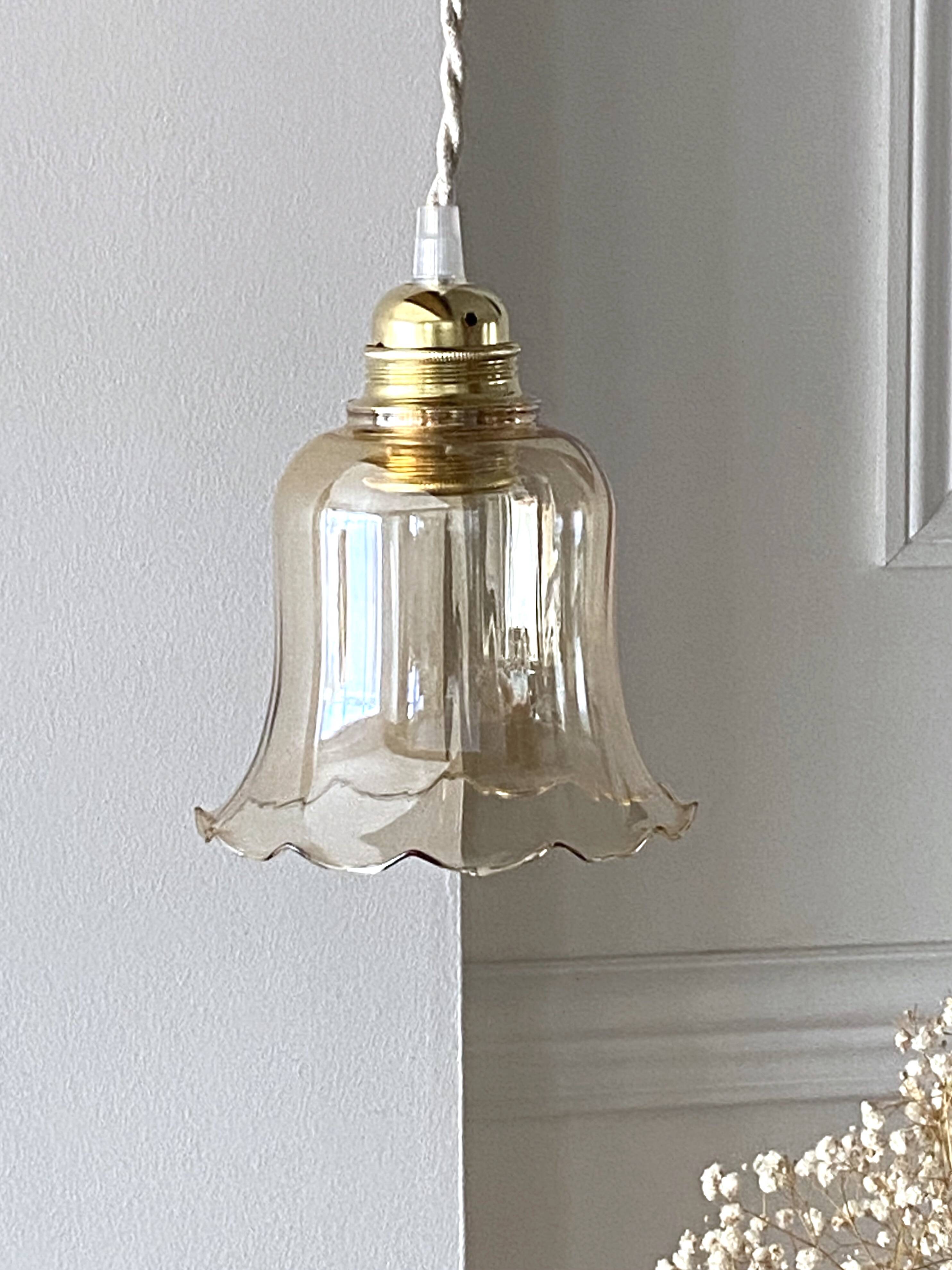 Amber “bell” pendant light