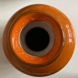 XXXL vase of orange ceramic Italian design 1970